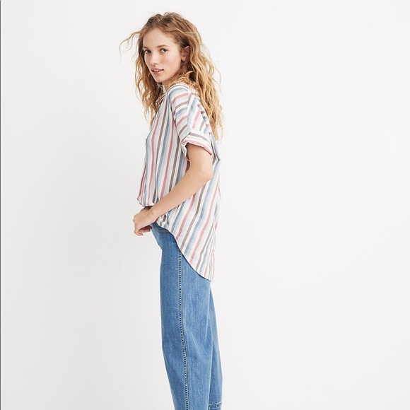 Madwell Courier Button-Back Shirt in Pocatello Stripe - Picture 3 of 9